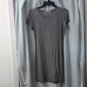 Black and White striped cotton dress